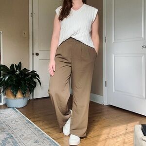 High Waisted Straight Leg Work Pants